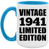 83rd Birthday Vintage 1941 Limited Edition - 15oz Accent Mug Blue