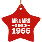58th Anniversary Mr & Mrs Since 1966 - Star Ornament