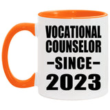 Vocational Counselor Since 2023 - 11oz Accent Mug Orange