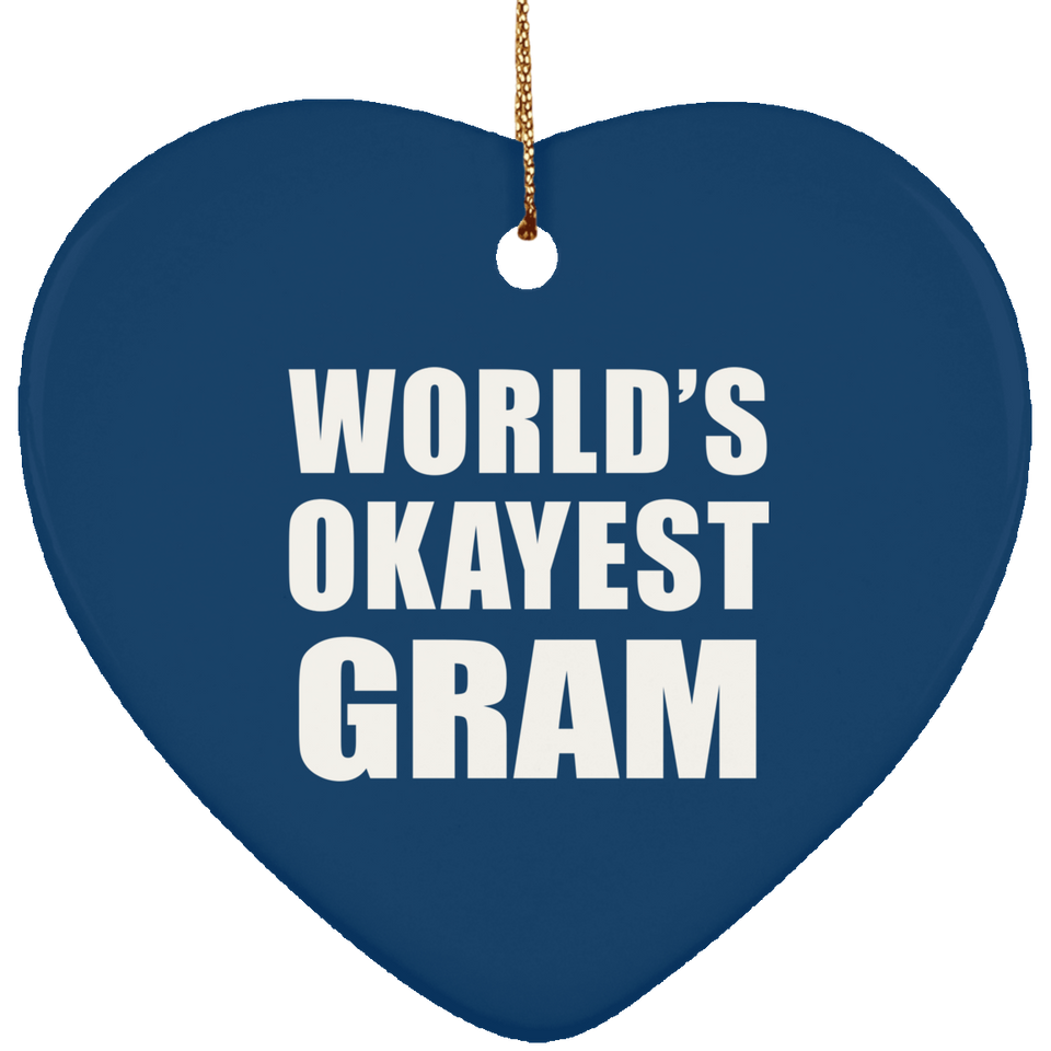 World's Okayest Gram - Heart Ornament