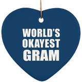 World's Okayest Gram - Heart Ornament