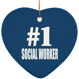 Number One #1 Social Worker - Heart Ornament