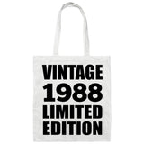 36th Birthday Vintage 1988 Limited Edition - Tote Bag White
