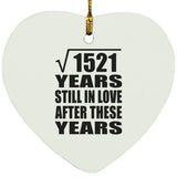 39th Anniversary Square Root of 1521 Years Still In Love - Heart Ornament