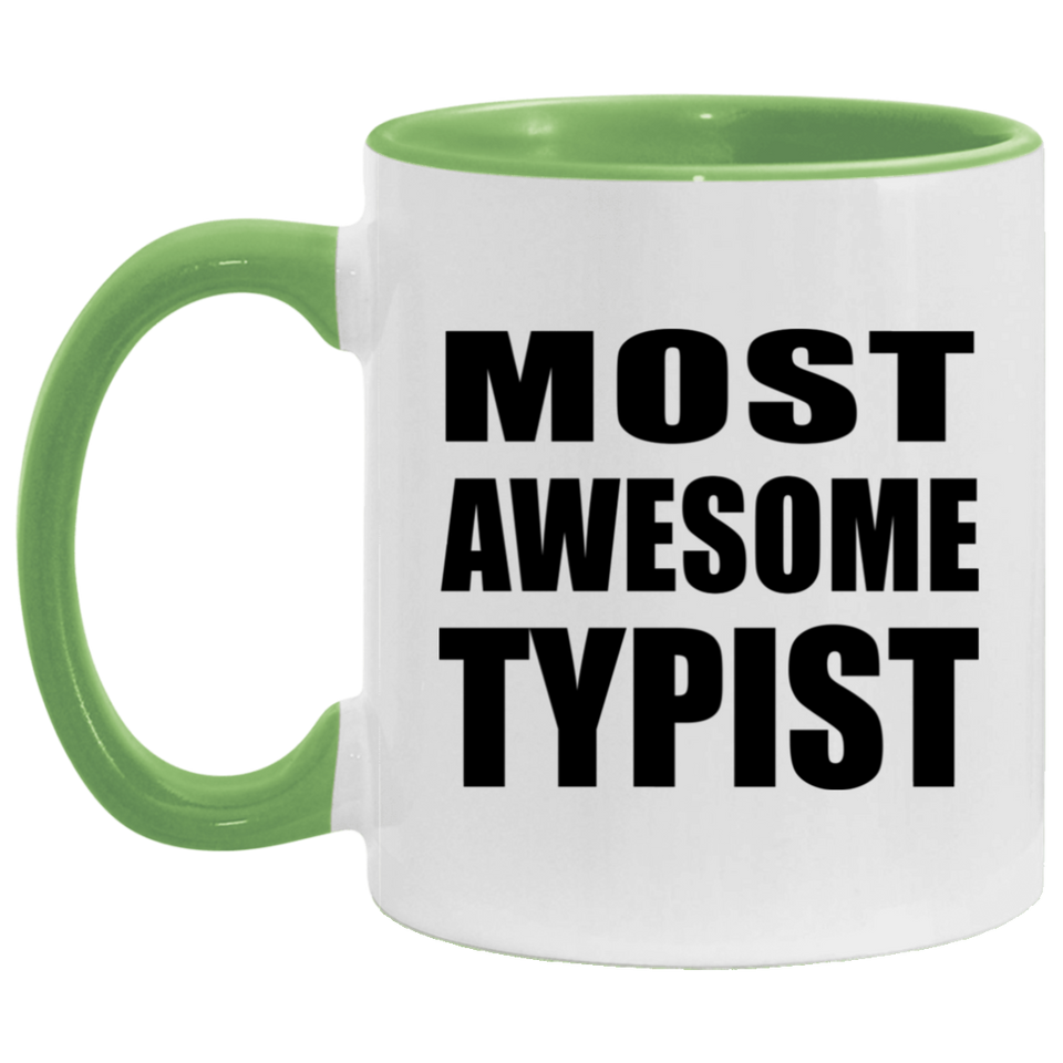 Most Awesome Typist - 11oz Accent Mug Green