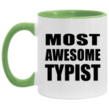 Most Awesome Typist - 11oz Accent Mug Green