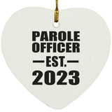 Parole Officer Established EST. 2023 - Heart Ornament