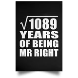 33rd Anniversary Square Root of 1089 Years of Being Mr Right - Poster Portrait