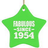 70th Birthday Fabulous Since 1954 - Star Ornament
