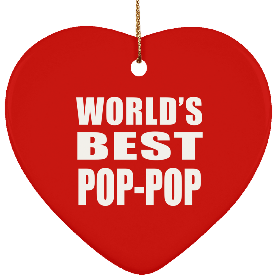 World's Best Pop-Pop - Heart Ornament