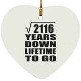 46th Anniversary Square Root of 2116 Years Lifetime To Go - Heart Ornament