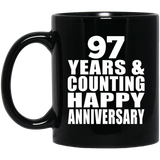 Happy 97th Anniversary 97 Years & Counting - 11 Oz Coffee Mug Black