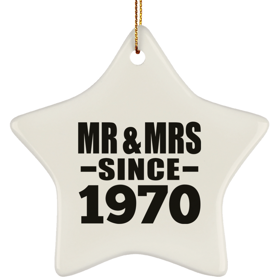 54th Anniversary Mr & Mrs Since 1970 - Star Ornament