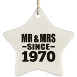 54th Anniversary Mr & Mrs Since 1970 - Star Ornament