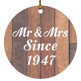 77th Anniversary Mr & Mrs Since 1947 - Circle Ornament E
