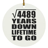 67th Anniversary Square Root of 4489 Years Lifetime To Go - Circle Ornament
