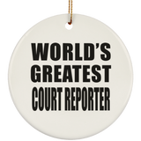 World's Greatest Court Reporter - Circle Ornament