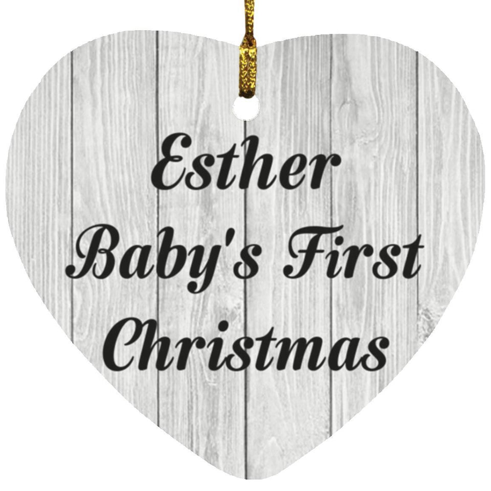 Esther Baby's First Christmas - Heart Ornament F