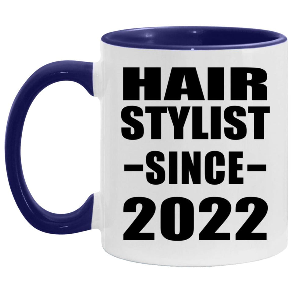 Hair Stylist Since 2022 - 11oz Accent Mug Purple