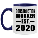 Construction Worker Established EST. 2020 - 11oz Accent Mug Purple