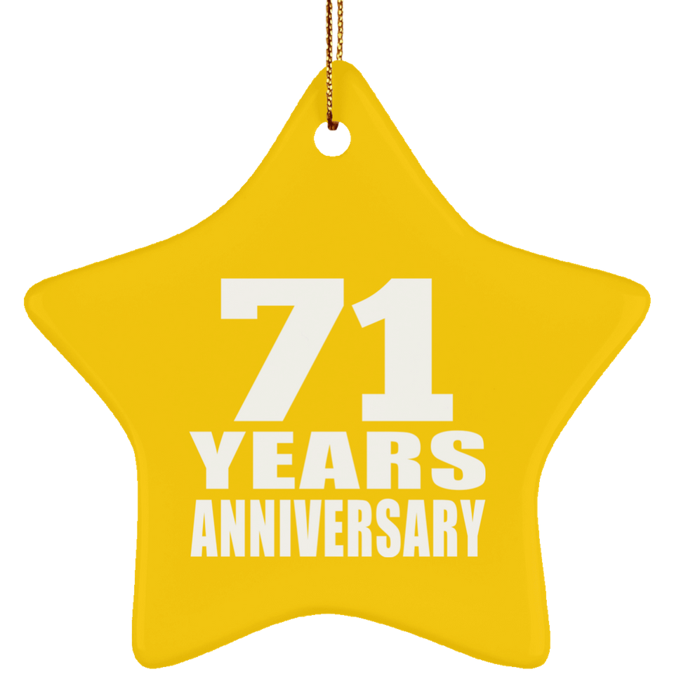 71st Anniversary 71 Years - Star Ornament