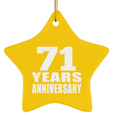 71st Anniversary 71 Years - Star Ornament