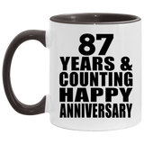 Happy 87th Anniversary 87 Years & Counting - 11oz Accent Mug Black