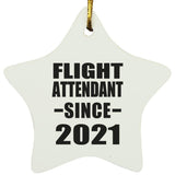 Flight Attendant Since 2021 - Star Ornament