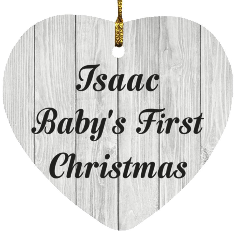 Isaac Baby's First Christmas - Heart Ornament F
