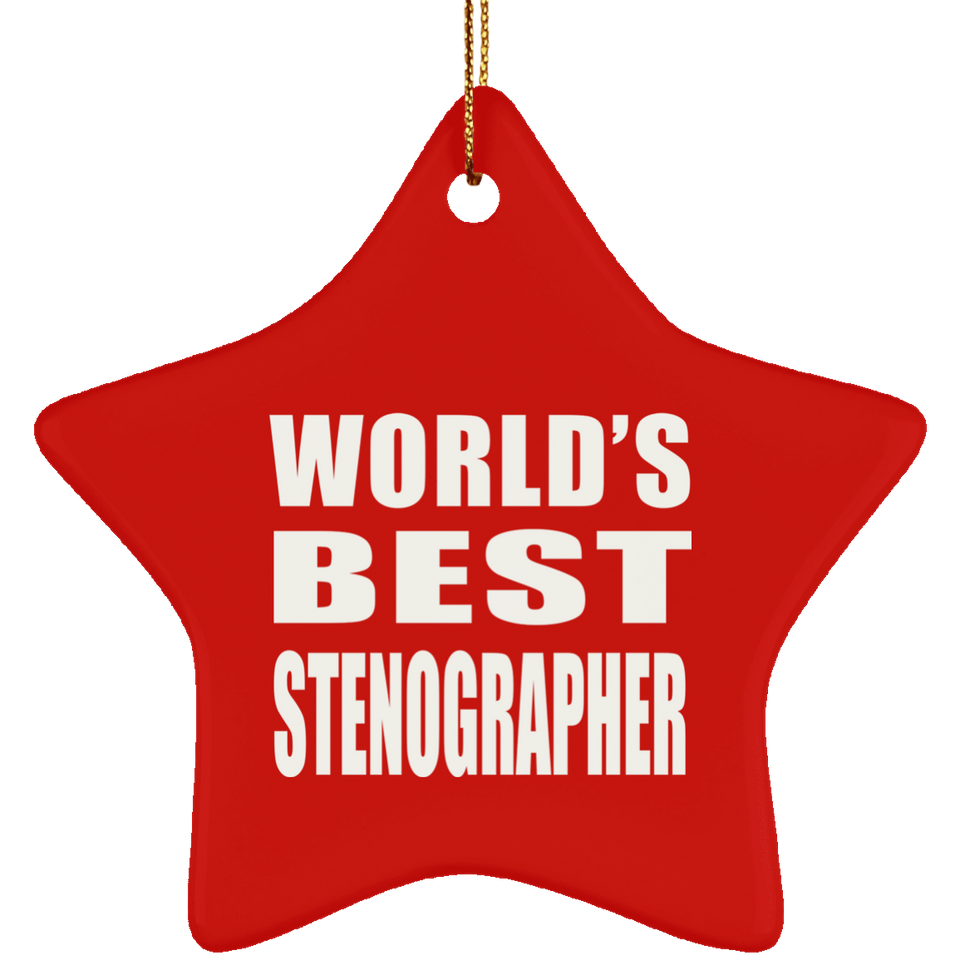 World's Best Stenographer - Star Ornament