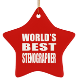 World's Best Stenographer - Star Ornament