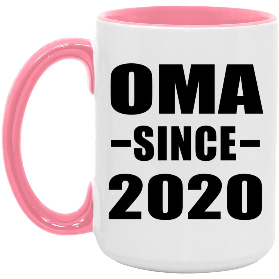 Oma Since 2020 - 15oz Accent Mug Pink