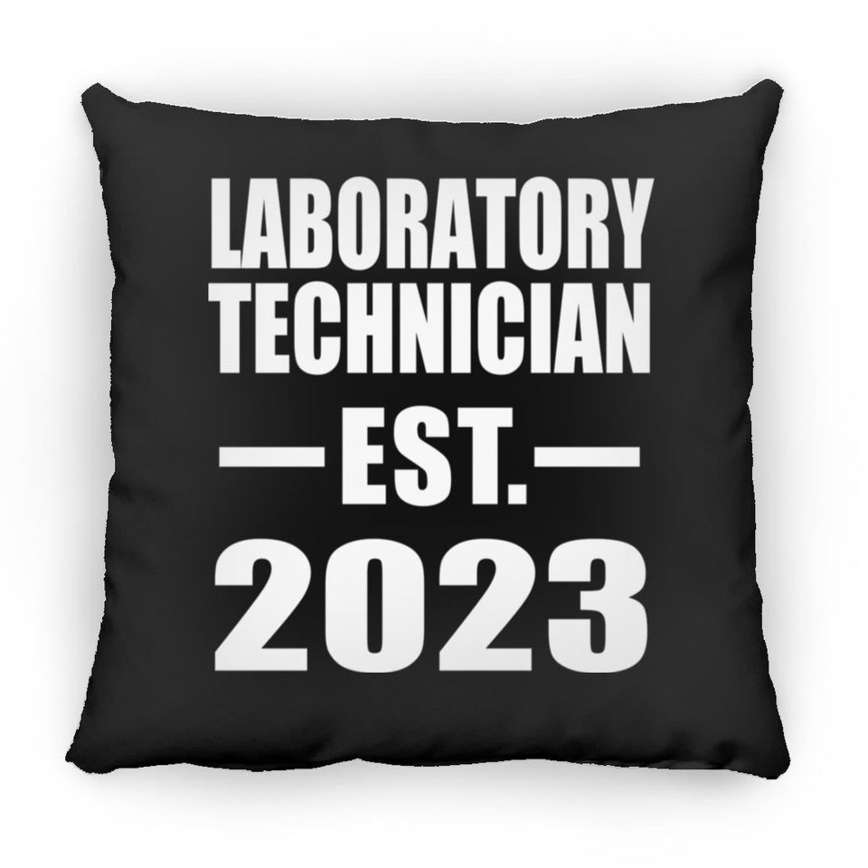 Laboratory Technician Established EST. 2023 - Throw Pillow Black