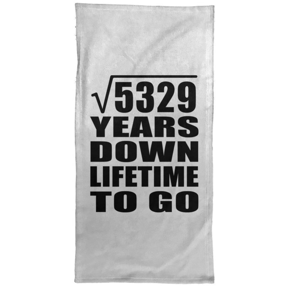 73rd Anniversary Square Root of 5329 Years Lifetime To Go - Hand Towel