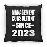 Management Consultant Since 2023 - Throw Pillow Black
