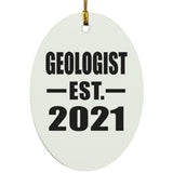 Geologist Established EST. 2021 - Oval Ornament