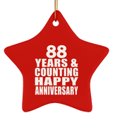 Happy 88th Anniversary 88 Years & Counting - Star Ornament