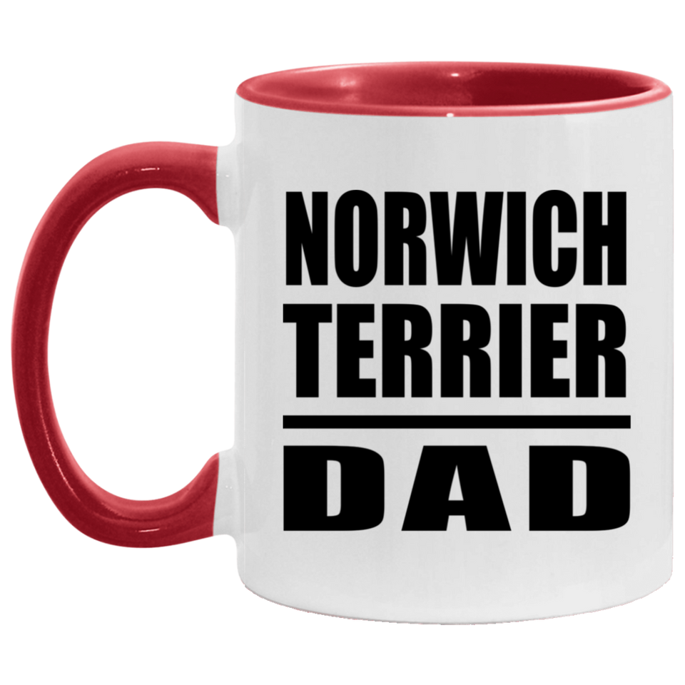 Norwich Terrier Dad - 11oz Accent Mug Red