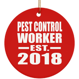 Pest Control Worker Established EST. 2018 - Circle Ornament