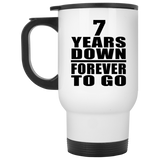 7th Anniversary 7 Years Down Forever to Go - White Travel Mug