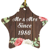 38th Anniversary Mr & Mrs Since 1986 - Star Ornament A