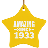 91st Birthday Amazing Since 1933 - Star Ornament