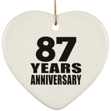 87th Anniversary 87 Years - Heart Ornament