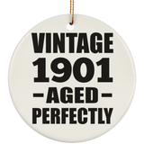 123rd Birthday Vintage 1901 Aged Perfectly - Circle Ornament