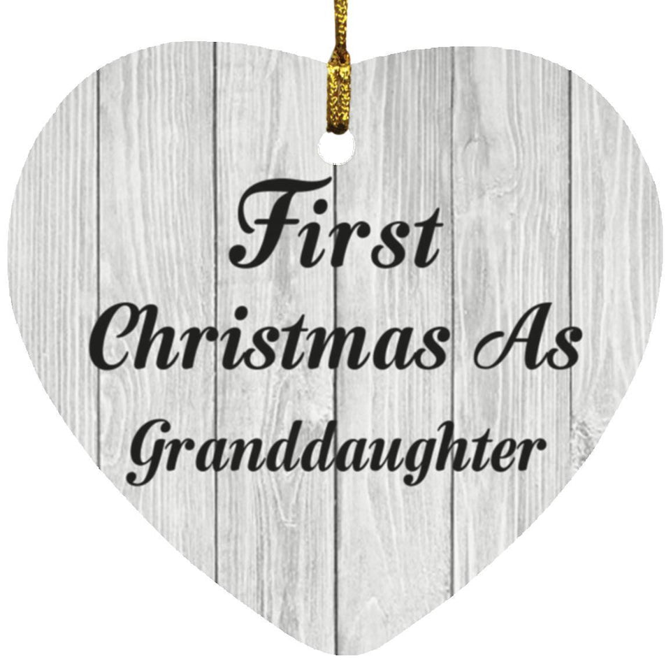 First Christmas As Granddaughter - Heart Ornament F