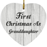 First Christmas As Granddaughter - Heart Ornament F