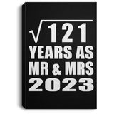 11th Anniversary Square Root of 121 Years As Mr & Mrs 2023 - Canvas Portrait