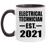 Electrical Technician Established EST. 2021 - 11oz Accent Mug Black