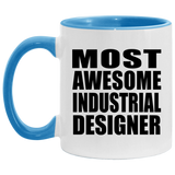 Most Awesome Industrial Designer - 11oz Accent Mug Blue