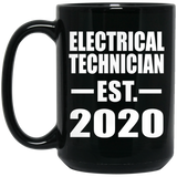Electrical Technician Established EST. 2020 - 15oz Coffee Mug Black